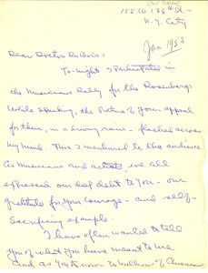 Letter from Paul Robeson to W. E. B. Du Bois
