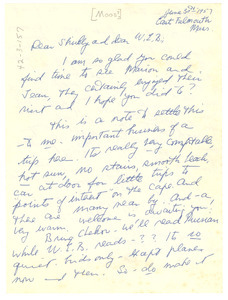 Letter from Elizabeth Moos to Shirley and W. E. B. Du Bois