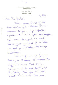 Letter from Bernard Bender to W. E. B. Du Bois