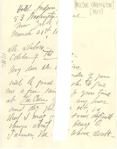Letter from Pauline Carrington to W. E. B. Du Bois