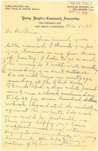 Letter from M. T. Dodge to W. E. B. Du Bois