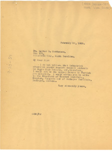 Letter from W. E. B. Du Bois to Luther L. Henderson