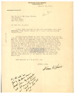 Letter from Abram L. Harris to W. E. B. Du Bois