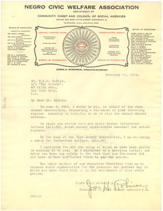 Letter from Fisk Alumni Association to W. E. B. Du Bois