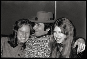 Joe Spadafora, at the opening of Club Zircon, seated with arms around two women (Dodie Albertson, right)