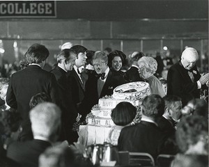 Carter, Jimmy with J. Donald Monan at Boston College for Tip O'Neill birthday party