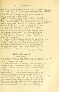 1785 Chap. 0025 An Act For Regulating The Exportation Of Tobacco And Butter, And The Weight Of Onions In Bunches And The Size Of Lime Casks.