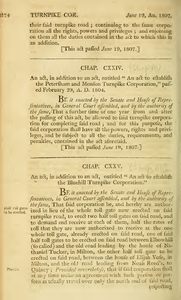 1807 Chap. 0008. An act, in addition to an act, entitled "An act to establish the Bluehill Turnpike Corporation."
