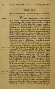 1809 Chap. 0043. An Act To Incorporate The Bible Society Of Massachusetts.