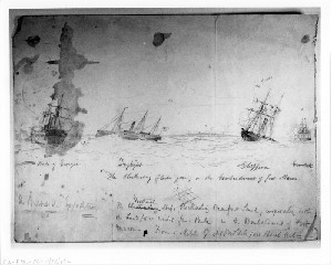 Burnside Expedition: The Blockading Fleet Joining in the Bombardment of Fort Macon