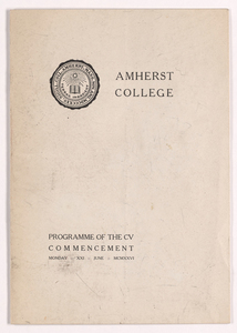Amherst College Commencement program, 1926 June 21