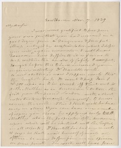 Benjamin Silliman letter to Edward Hitchcock, 1839 March 7