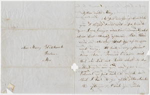 Emily Hitchcock letter to Mary Hitchcock