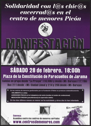Solidaridad con las chicas encerradas en el centro de menores Picón : Manifestación