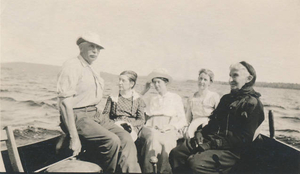 Ruggles family in a boat