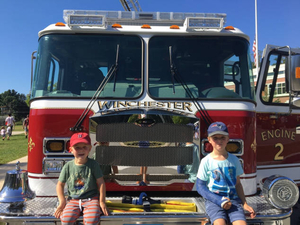 Families and firetrucks event