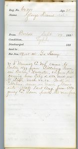 Tewksbury Almshouse Intake Record: Davis, George