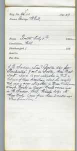 Tewksbury Almshouse Intake Record: White, George