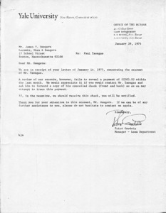 Letter to Mr. James T. Dangora from Peter Goodwin