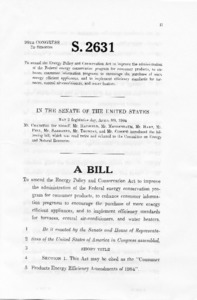 Bill to amend the Energy Policy and Conservation Act, S.2631
