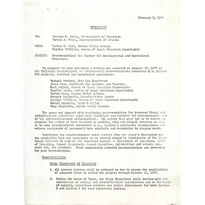 Memo, Martin H. Hunt to Gregory R. Arnig and Marion J. Fahey, February 5, 1976.