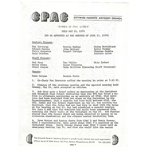 Minutes of CPAC meeting held May 23, 1979.