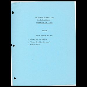 Meeting materials for October 1974.