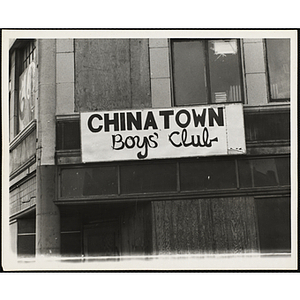 Chinatown Boys' Club sign affixed to the building