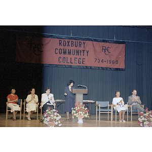 Speakers at Roxbury Community College's commencement ceremony