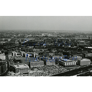 Aerial view of Northeastern's Boston campus