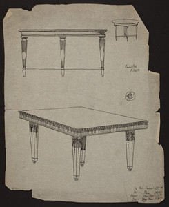 [Tables, square carved - 1730 House.]