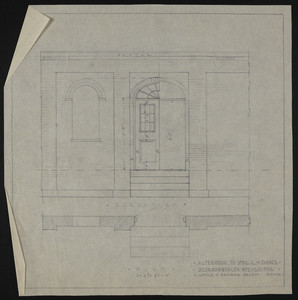 Elevation and Plan, Alteration to Stable of J.S. Ames, 3 Commonwealth Ave., Boston, undated