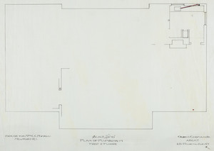 First floor plumbing plan, 1/4 inch scale, residence of Mrs. Charles C. Pomeroy [Edith Burnet (Mrs. Charles Coolidge Pomeroy)], "Seabeach", Newport, R. I., 1900.