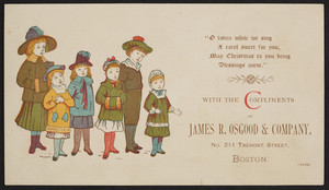 Trade card for the James R. Osgood & Company, No. 211 Tremont Street, Boston, Mass., 1881