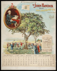 Calendar for John Hancock Mutual Life Insurance Company, Boston, Mass., 1898