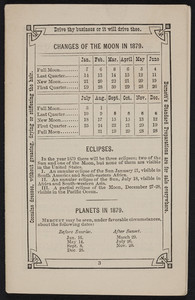 Almanac for Joseph Burnett & Co., Boston, Mass., 1879