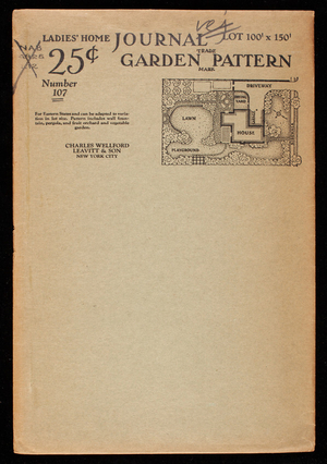 Ladies' home journal garden pattern, number 107, lot 100' x 150', designed for eastern states, Charles Wellford Leavitt & Son, New York, New York, Ladies' Home Journal, Philadelphia, Pennsylvania