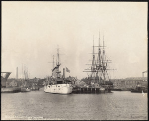 U.S.S. Constitution and Tennessee at Charlestown Navy Yard, Charlestown, Mass., September 17, 1907