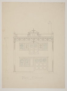 Front elevation of store front, undated
