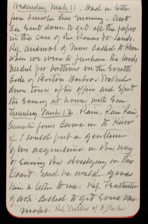 Thomas Lincoln Casey Notebook, February 1890-May 1891,32, Wednesday, March 11