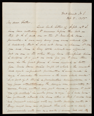 Thomas Lincoln Casey to General Silas Casey, October 8, 1855