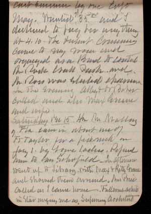 Thomas Lincoln Casey Notebook, November 1894-March 1895, 044, May. Wanted $35.00 and I
