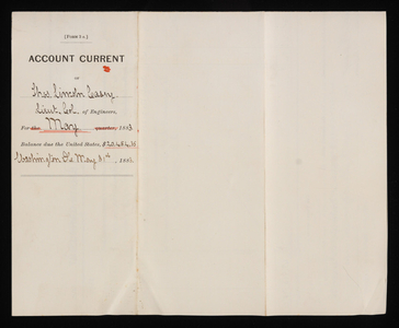 Accounts Current of Thos. Lincoln Casey - May 1883, May 31, 1883
