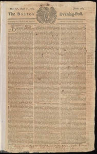 The Boston Evening-Post, 21 August 1769