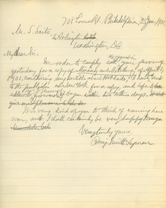 Letter from Benjamin Smith Lyman to S. Saito