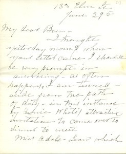 Letter from Hannah Elizabeth Brewer to Benjamin Smith Lyman