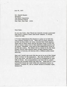 Letter from Mark H. McCormack to Gerald Shapiro