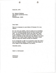 Letter from Mark H. McCormack to Richard Titelman