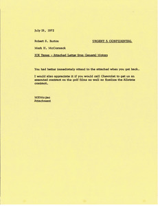 Memorandum from Mark H. McCormack to Robert S. Burton