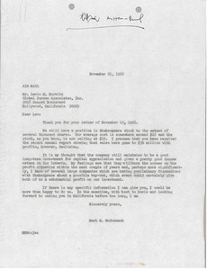 Letter from Mark H. McCormack to Lewis M. Horwitz